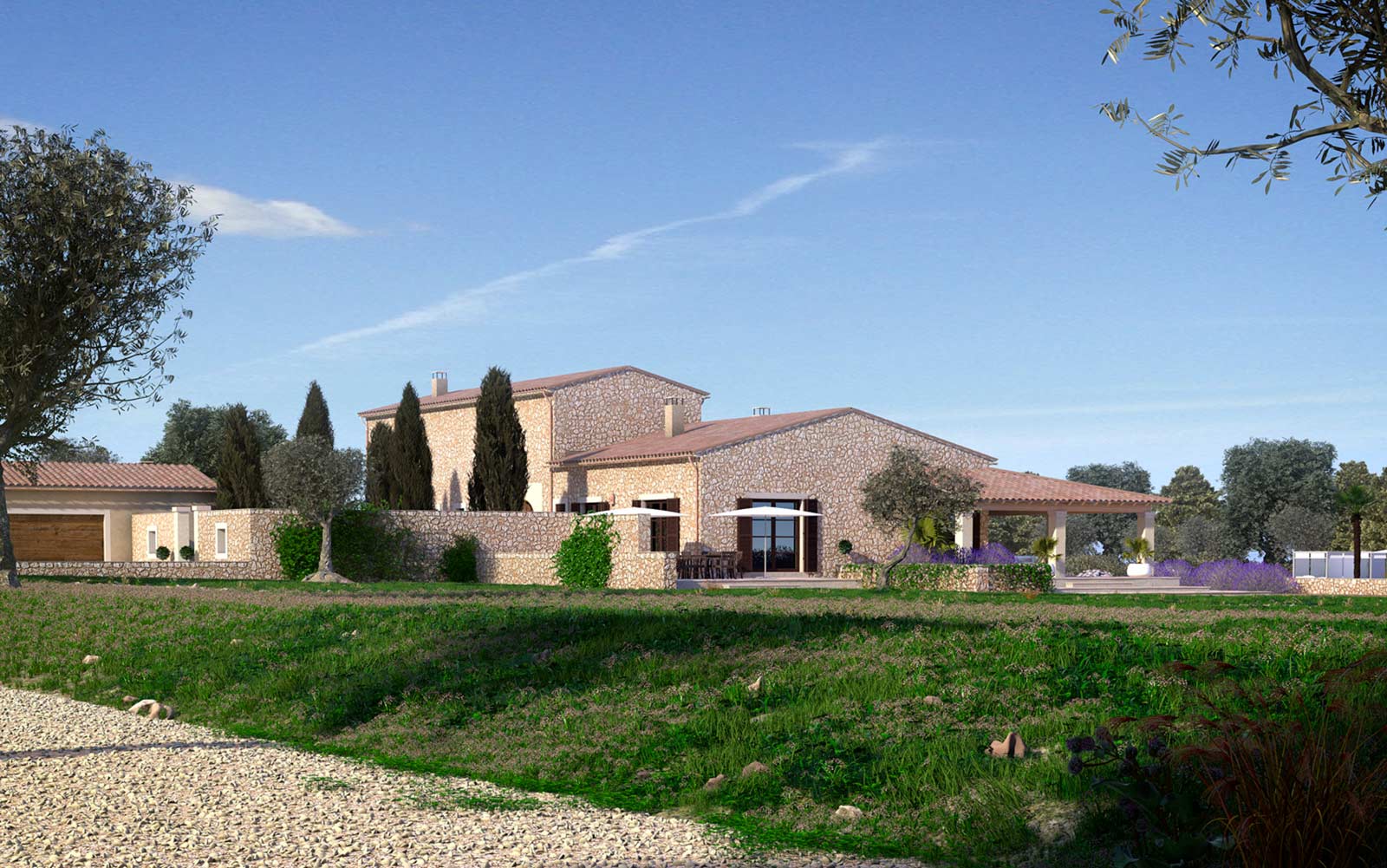 Renders for a rustic property in Santanyí, Mallorca
