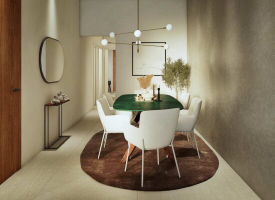 Render de un comedor en Barcelona