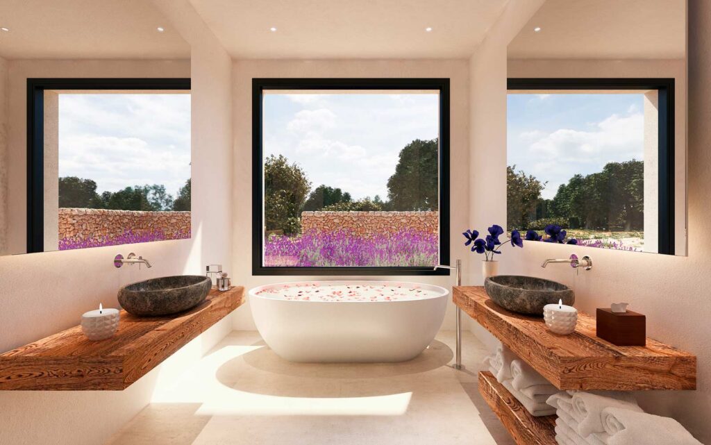 Renders para villa rústica en Deià