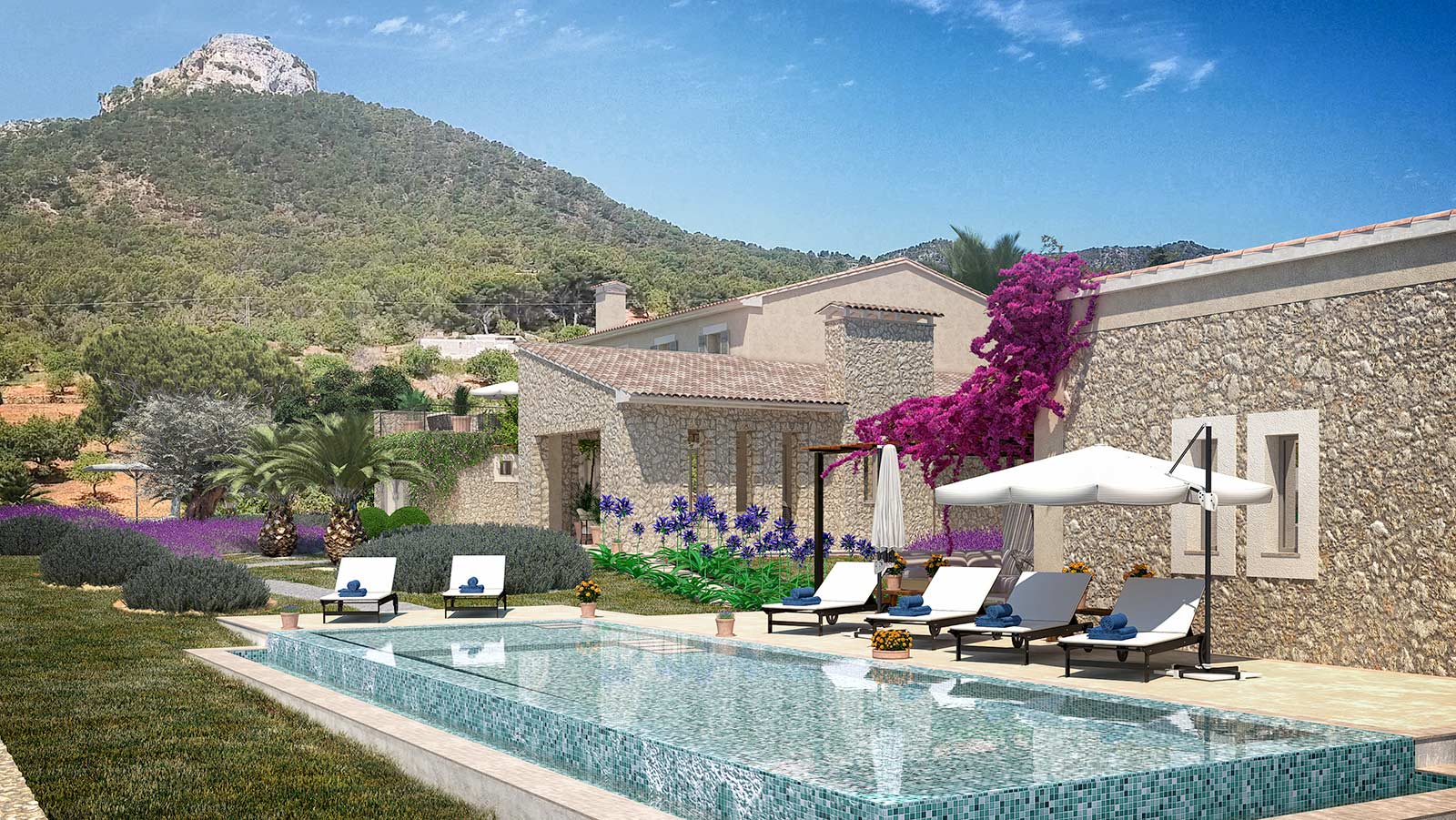 3D renders for a rustic villa in Santanyí, Mallorca